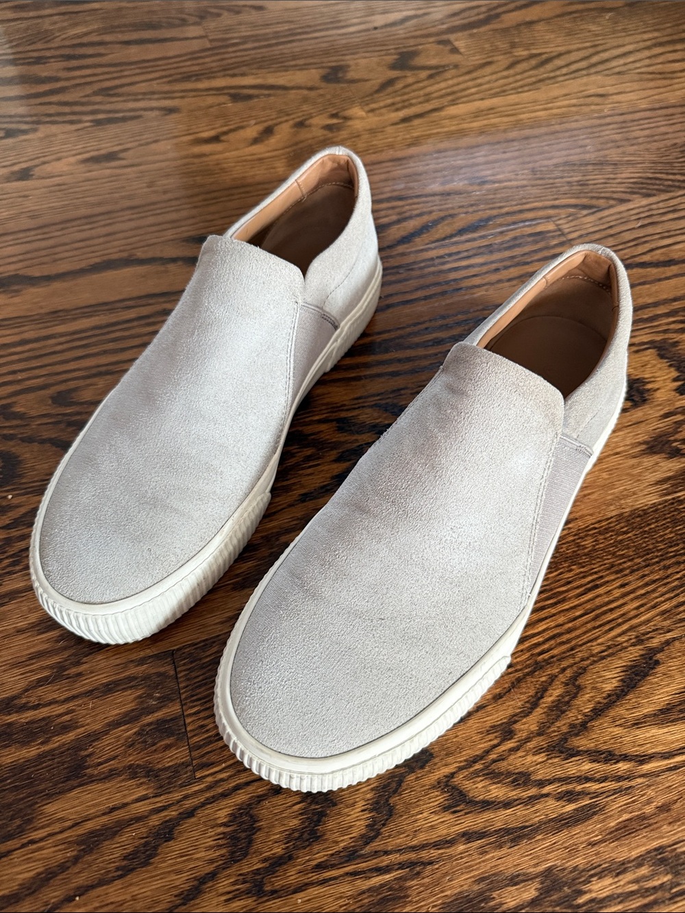 Vince Men's 8.5 Suede Slip-On Loafers in Light Gray
